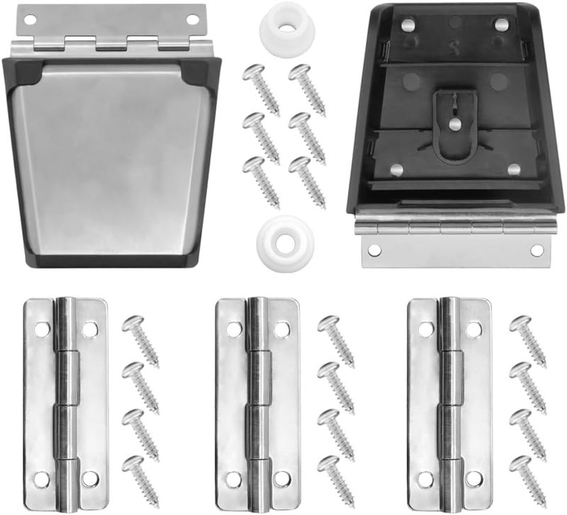ATESMO Cooler Hinges Replacement & Cooler Latch Replacement Stainless Steel Cooler Parts, 2 Cooler Replacement Latches and Posts, 3 Cooler Hinges, 18 High-Strength Screws, for Igloo Cooler Replacement Parts - Image 1